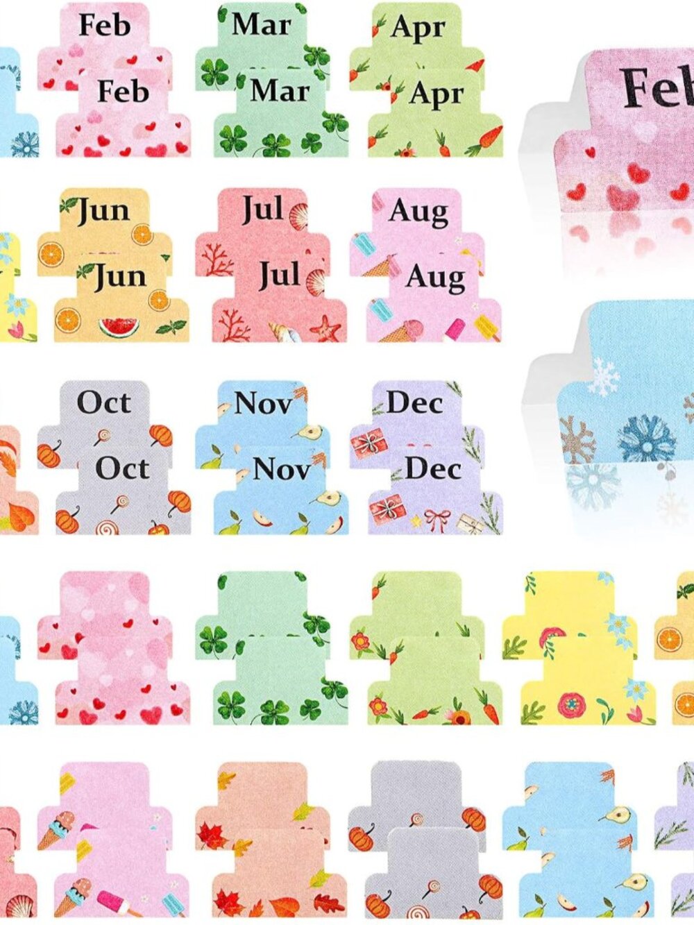 48 Pieces Adhesive Monthly Tabs Planner Stickers